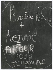 TRA009 Original Vintage Photo Anonymous Graffiti Blackboard Chalk Love