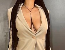 Black Crystal Nipple Necklace, Nipple Rings, Black Nipple Chain, Nipple Jewelry