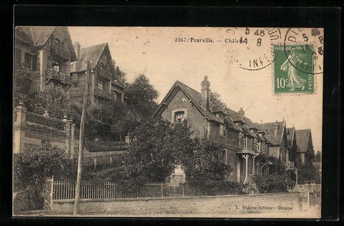Cpa pourville chalets - pourville,,