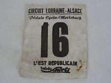 RARE old circuit bib LORRAINE ALSACE BICYCLE 1950 bike byccle race