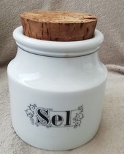 Porcelaine d'Auteuil modèle Elisa Bistrot Lobjoy Pot de Cuisine sel Vintage 