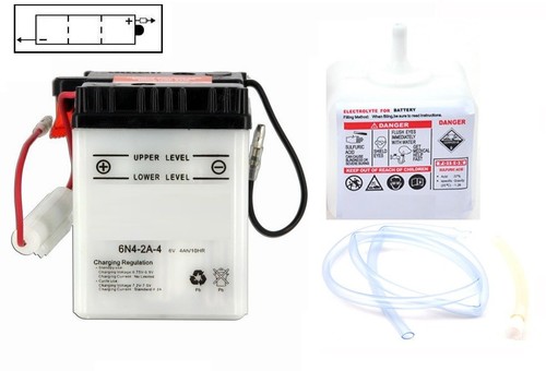 Batterie moto 6n4 6v - 6v, 4ah