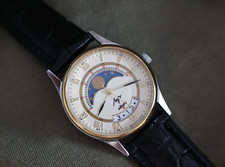 Watch Luch Real Moon Phase Calendar watch vintage quartz mens