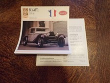 FICHE carte CARD voiture auto France bugatti type 46 1929.1934