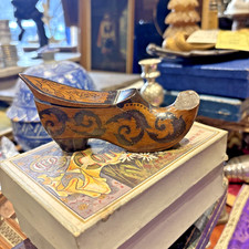 snuffbox tobacco joke charles x wooden magnifying glass shoe box