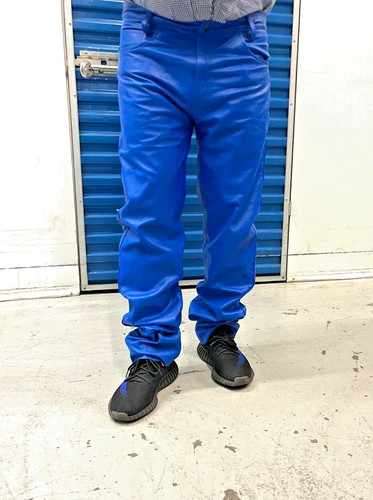 Nouveau pantalon cuir bleu - nouveau,