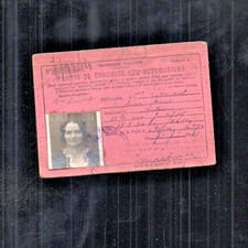 carte identité permis conduire automobiliste femme ancienne 1931