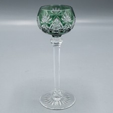 Val St Lambert Berncastel Cordial Emerald Green Cut to Clear 5 1/8"