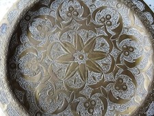 Plateau Ancien Laiton Décor