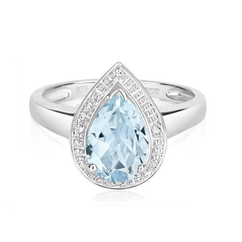 Bague véritable aigue marine - bague, aigue-marine