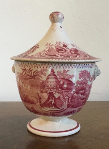 Red purple transferware - red, 19th