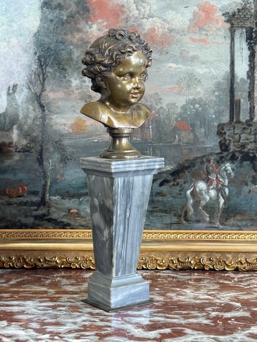 Buste enfant bronze sur - d,