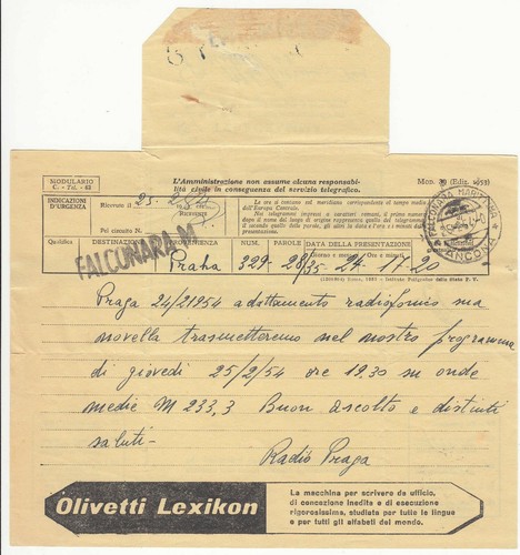 Italie 1940 telegramme - -,