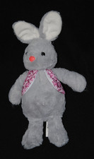 Peluche doudou lapin gris