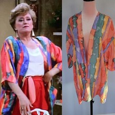 Stewart Sport Silk kimono style top Golden Girls Blanche Devereaux Medium