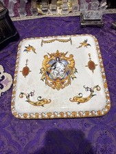 old gien faience coaster 19th century angel decor crown