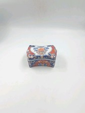 Boîte Festonnée Porcelaine Imari Japonaise Signée Vintage Art du Japon Asie XXèm