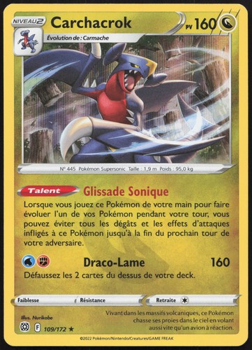 Carte pokémon carchacrok - carte,