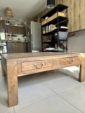 Table Basse Bois Massif 100cmx100cmx40cm