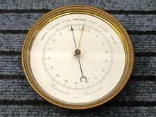 ANTIQUE WALL ANEROID BAROMETER - BRONZE BRASS 1900s - Probably Breguet