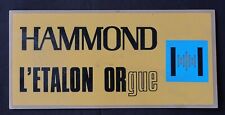 Advertising plaque seventies ORGAN HAMMOND L'ÉTALON GOLD gue 30x15cm plexiglass