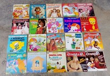 vintage lot ancien disque 45 tours vinyles  enfant  dessin animé