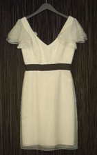 NWT MILLY ECRU Silk Deep V