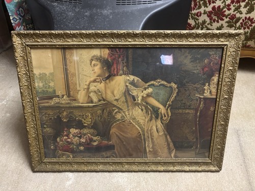 Ancien tableau cadre doré - tableau,