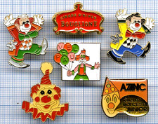 Lot de 6 Pin's divers clown