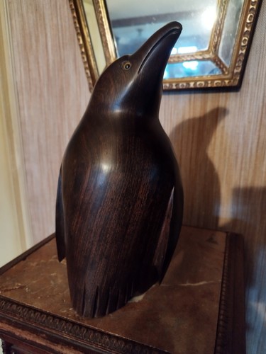 Statuette manchot ébène - manchot, en