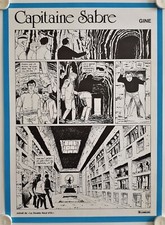 CAPTAIN SABRE Le Double Neuf d’Or 1984 GINE Comic Book Poster