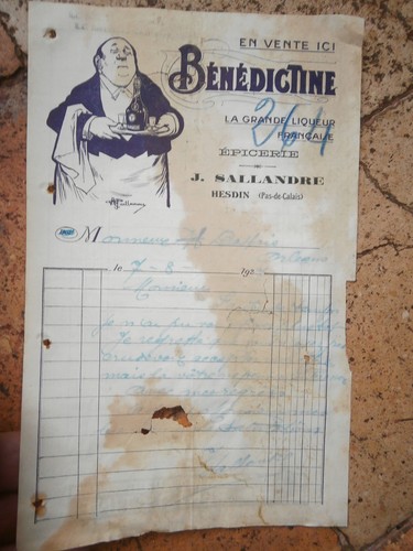 Ancienne facture bénédictine - ancienne,