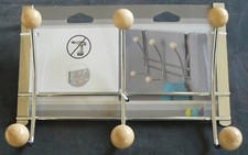 Porte-manteau mural neuf – métal & bois – 6 patères – REF 4567