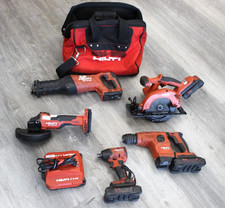 HILTI 5pc 22V Drill, Impact, Grinder, Recip Saw, Circualr Saw , 2 Batt Combo Set