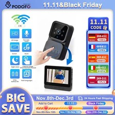 Sonnette Vidéo Intelligente Podofo 4,3" - Vision Nocturne et Interphone Sans Fil