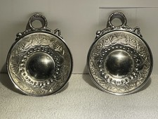 Pair Of Unique Vintage Silver Plate Sommelier Tastevin Cups For Wine Tasting