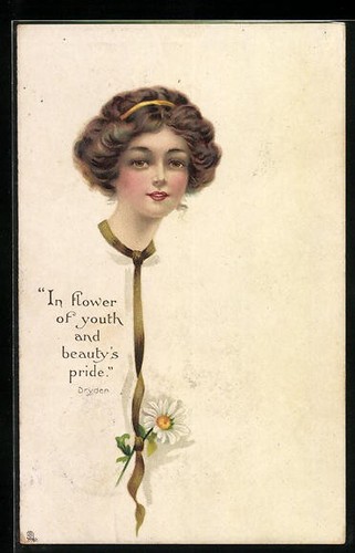 Carte postale jeune femme - , à