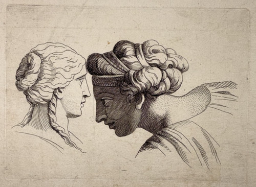 Etude tetes femmes gravure - femmes, eau