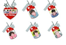 set of 6 - ONE DIRECTION metal dogtag charm necklaces official products