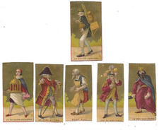 6 petits chromos anciens fond