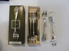 CHRISTOFLE MARLY BLANKET MINT CONDITION 6 FORKS OYSTERS SILVER METAL