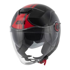 Casque Helmet Jet 12.5 Toucher Noir Mat/Rouge GIVI Taille L
