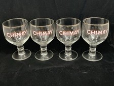 Chimay Belgian Beer Glass Set 4 Goblet Silver Rim 18cl New 150th Anniversary
