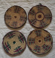 4 x napperons anciens tissés