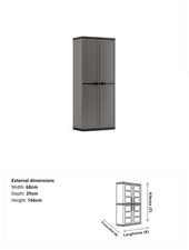 Armoire en plastique Kis Jolly haute 1 porte 9732000 0444 01 gris foncé noir