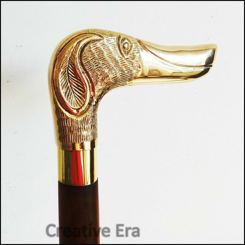 Canne ancienne bois marron - ancienne, en
