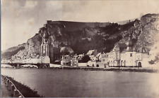 Belgique, Dinant, Vue de l'Hôtel de Ville et de la Citadelle, Vintage print