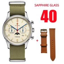 RED STAR SEAGULL ST1654 Daily Calendar Sun Moon Dial Automatic Watch 50M 316L