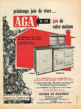 PUBLICITE ADVERTISING 084  1958  USINE DE ROSIERES  cuisinière AGA