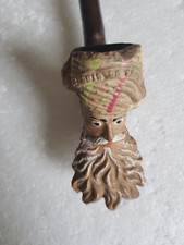 ANTIQUE ENAMELED TERRACOTTA PIPE I AM THE REAL JACOB GAMBIER N° 1048